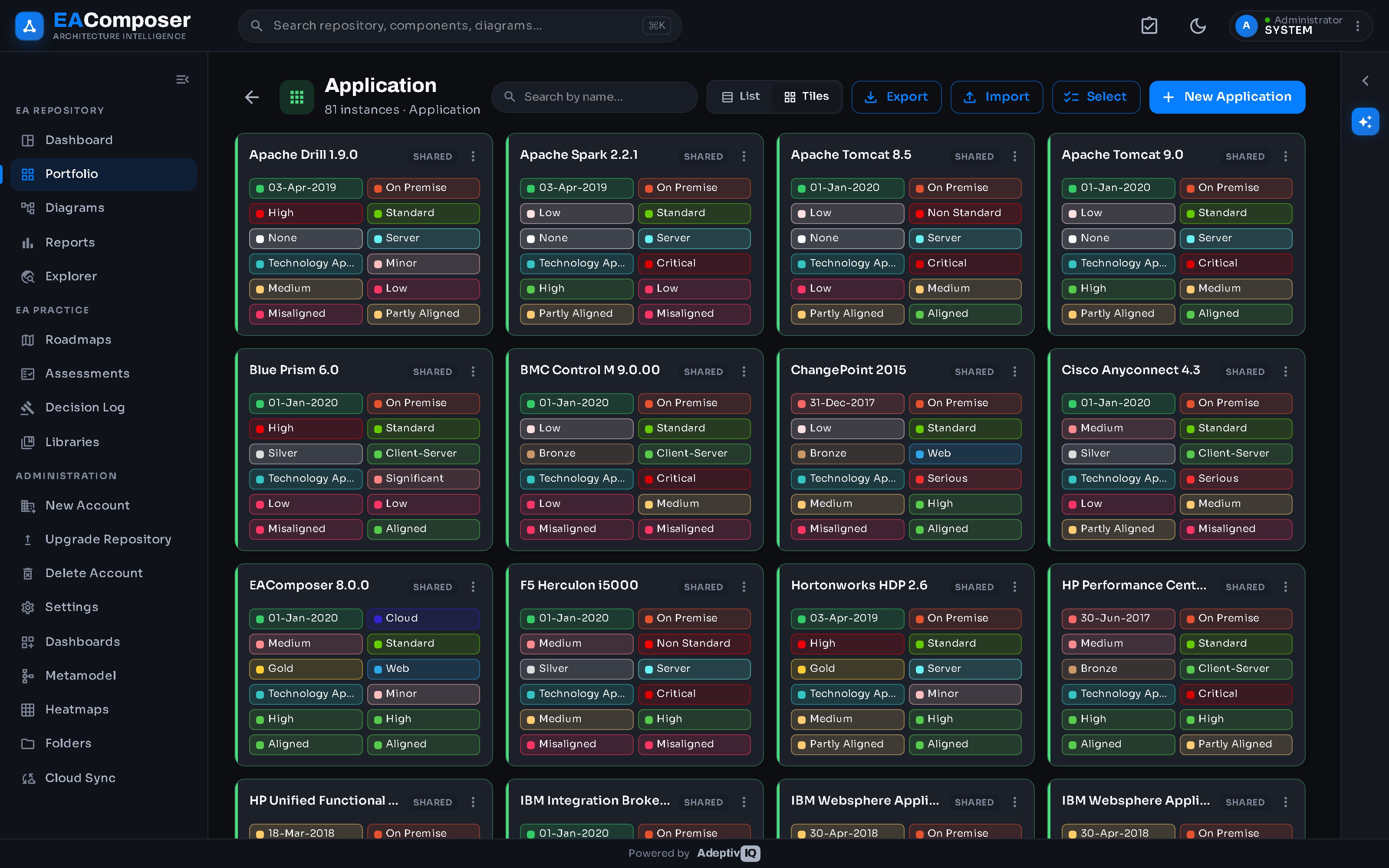 EA Composer — Application Portfolio Rationalization — rationalize your application estate