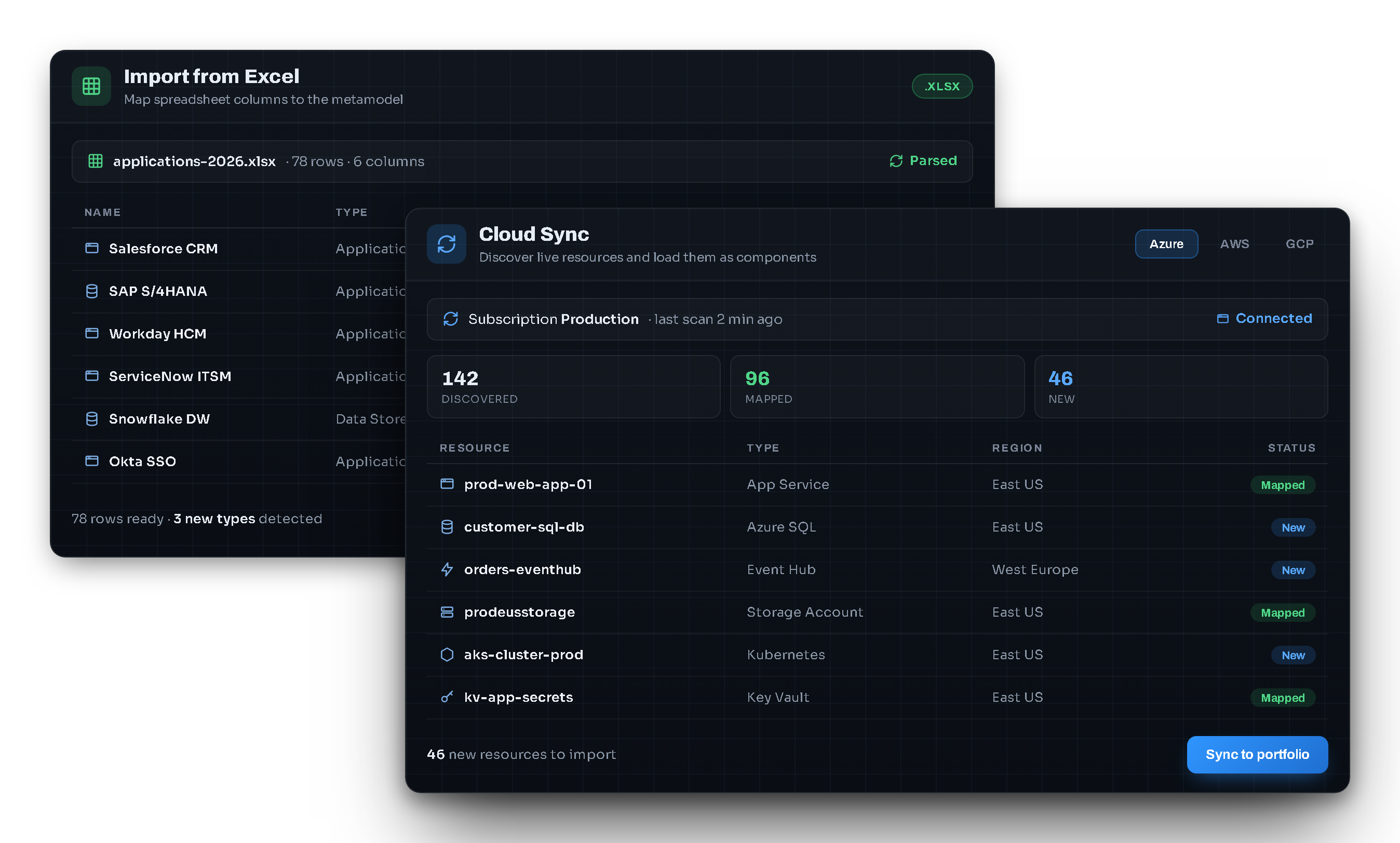 EA Composer — Import & Export — Excel import and Cloud Sync